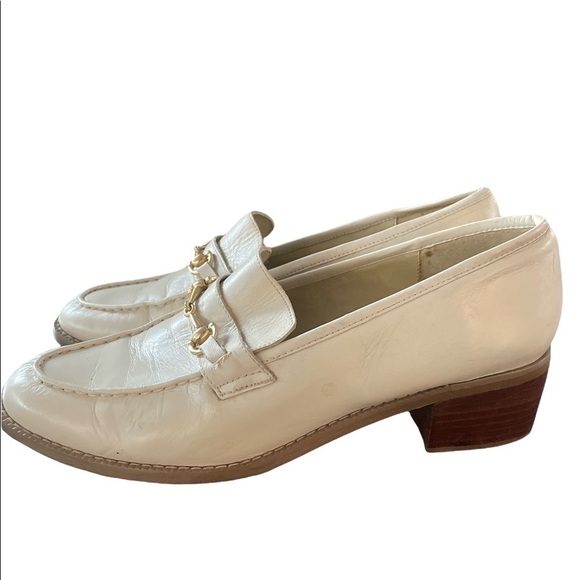 Amanda Smith Cream Leather Horsebit Loafers - Picture 1 of 10